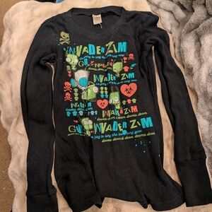 Mighty Fine Invader Zim "GIR" 2007 Vintage Women's Long Sleeve Graphic Thermal S